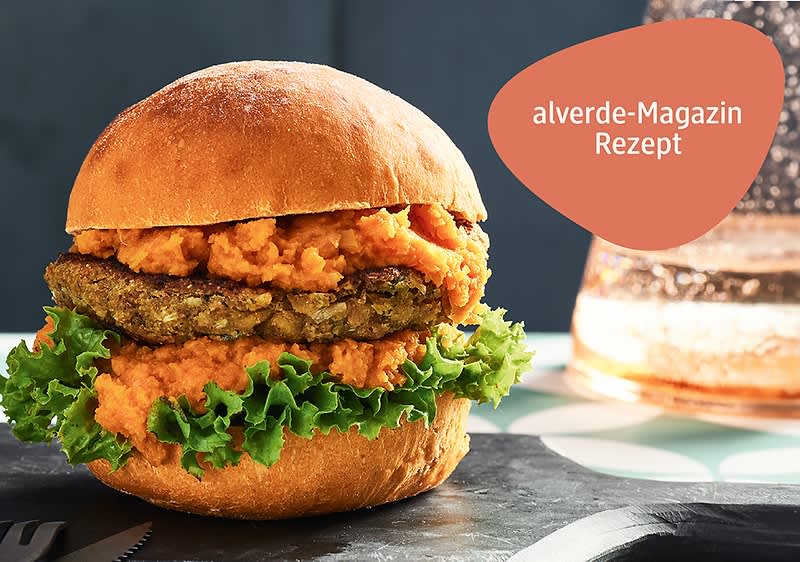Veggie-Burger mit Möhrenaufstrich