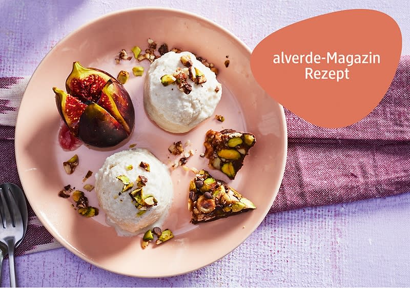 Rezeptbild für Gegrillte Feige mit Joghurt-Eis