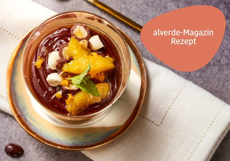 Schokocreme und Rotkohlsteak