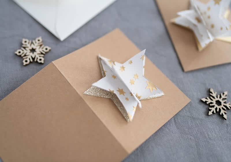 3D Weihnachtskarte mit Stern basteln