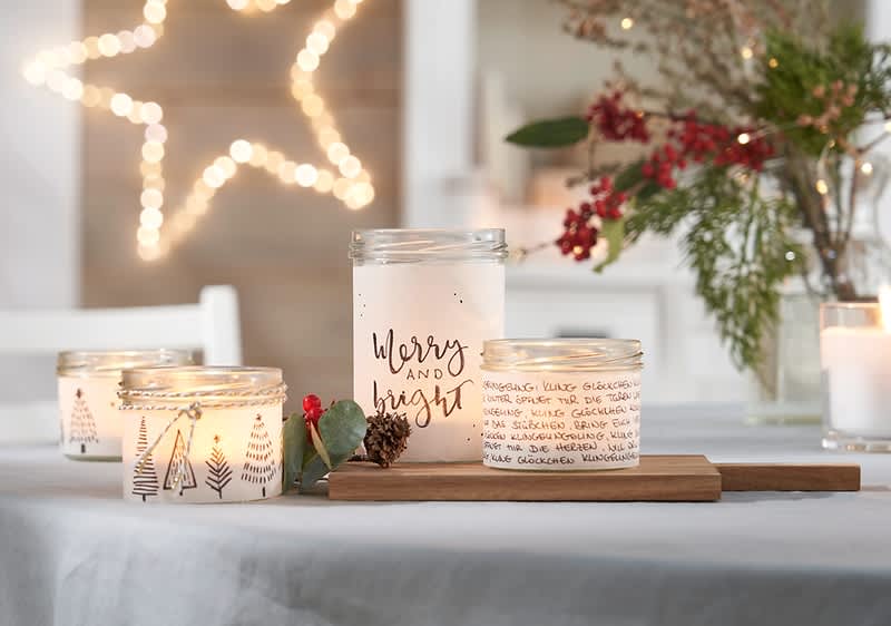 Windlichter mit Banderole