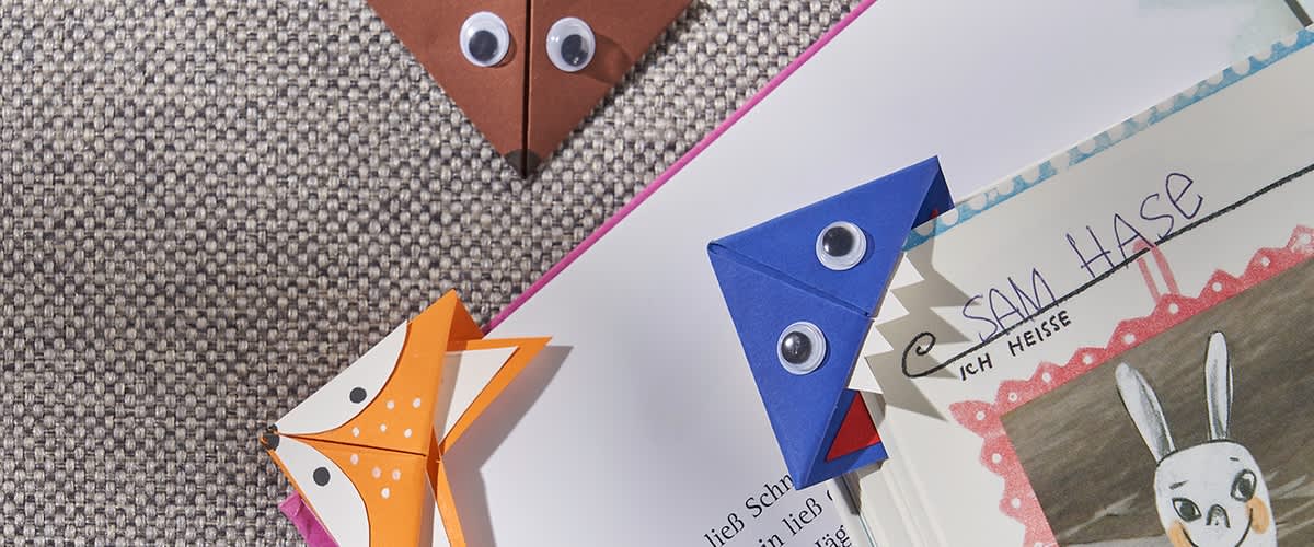 Bunte Tier-Lesezeichen basteln