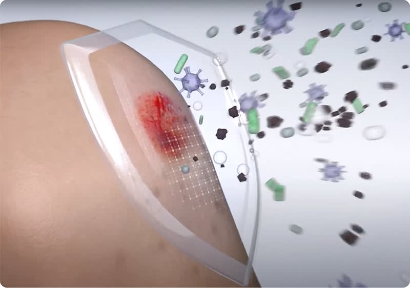 Hansaplast Bacteria Shield Pflaster schützen vor Schmutz und 99 % der Bakterien.