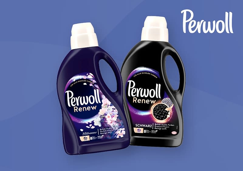 Zwei Flaschen Perwoll Renew Waschmittel