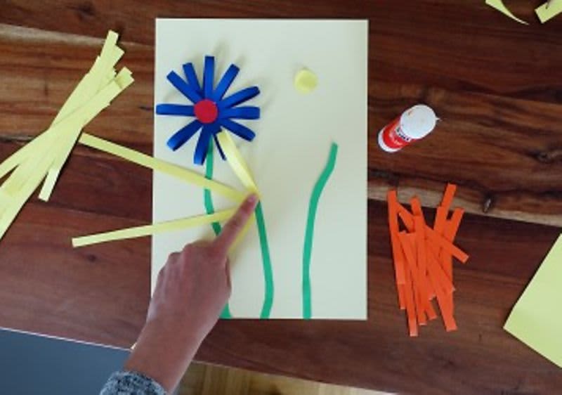 Papierstreifen aufkleben