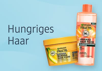 Garnier Fructis Hair Food nährt hungriges Haar mit wertvollen Fruchtwirkstoffen aus Banane, Papaya und Aloe Vera.