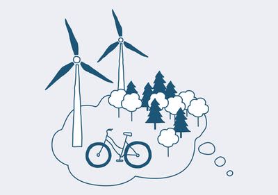 Illustration von Windkraftanlagen