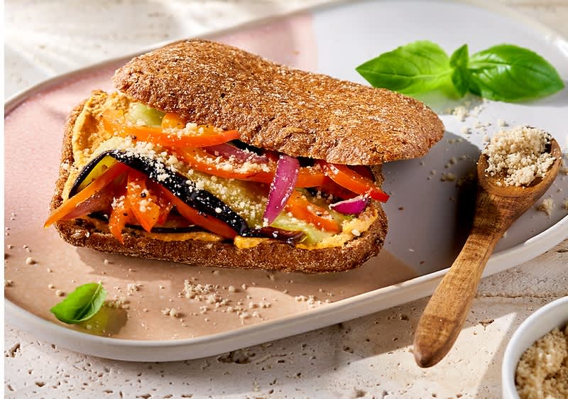 Gebratenes Auberginen Sandwich 