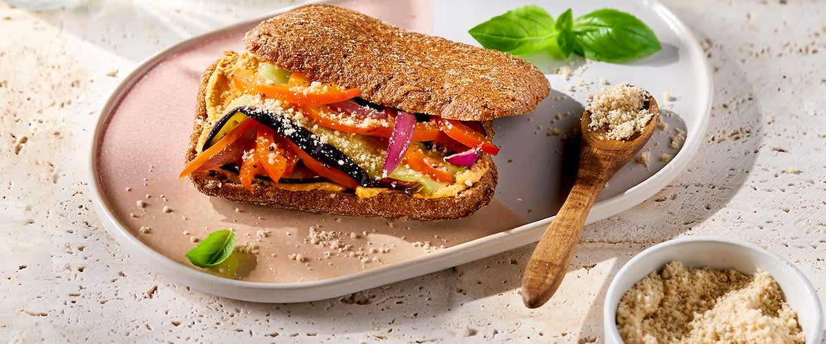 Gebratenes Auberginen Sandwich 