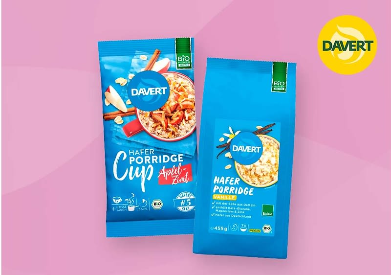 Mit Davert Produkten kannst Du ein winterliches Frühstück zaubern.