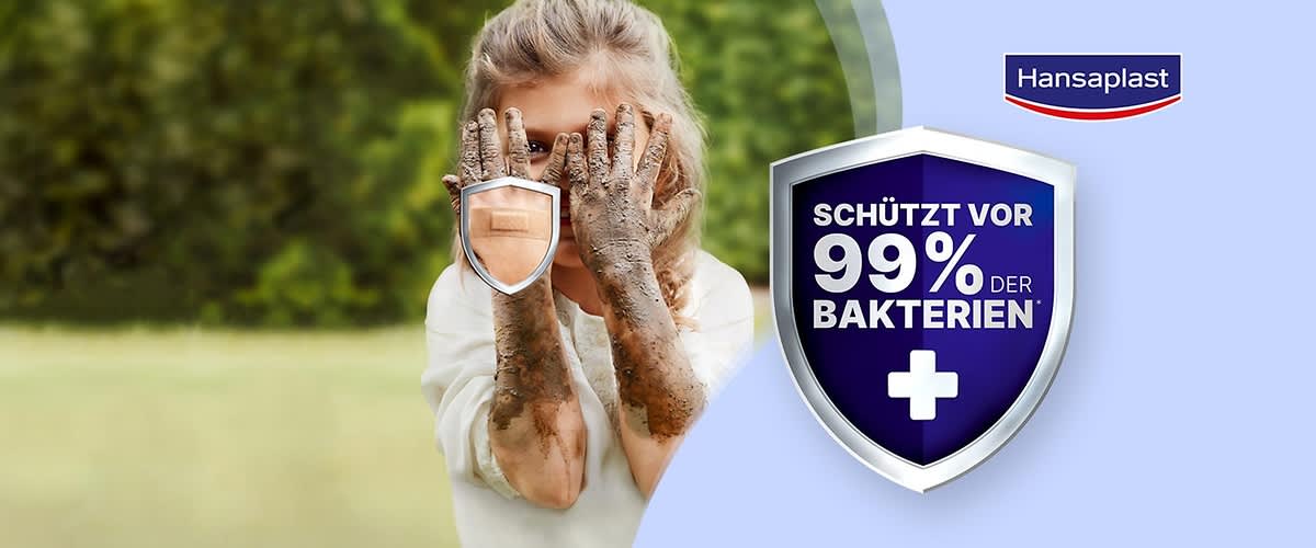 Bacteria Shield von Hansaplast: schützt vor 99 % der Bakterien