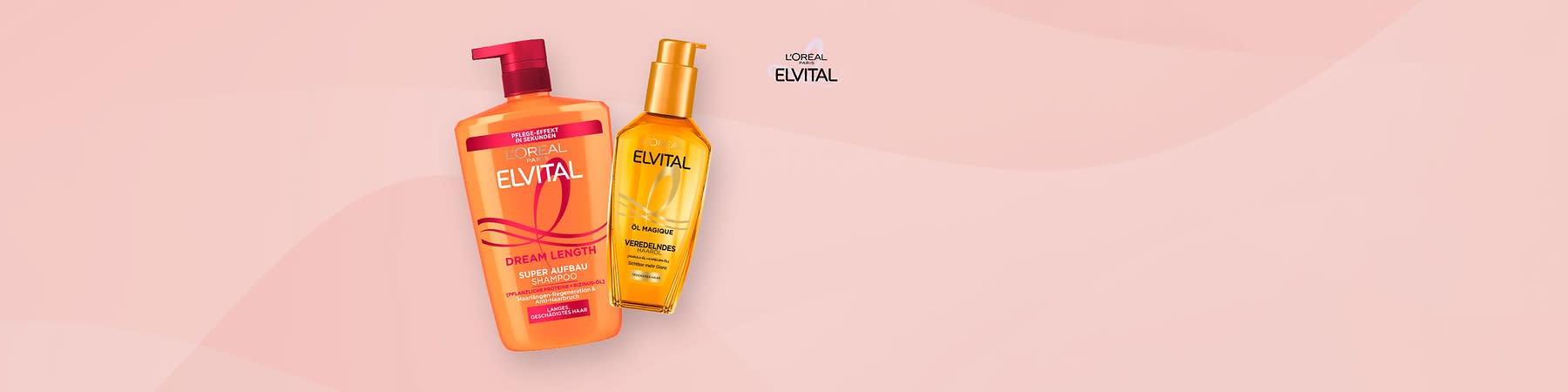 Mit Elvital Shampoos, Spülungen und Haarkuren stellen Sie sich ganz einfach eine maßgeschneiderte Pflege-Routine zusammen.