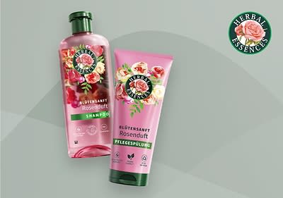 Entdecke die Produkte der Herbal Essences Produktlinie Blütensanft Rose.