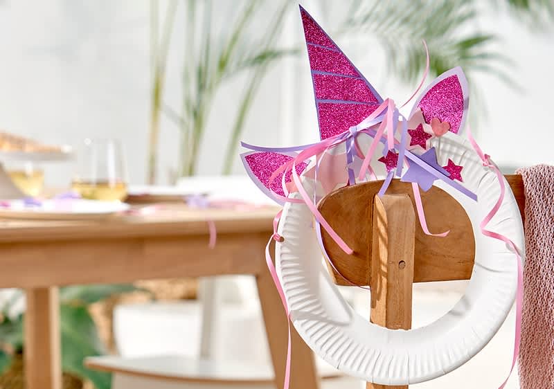 Einhorn Maske für den Kindergeburtstag