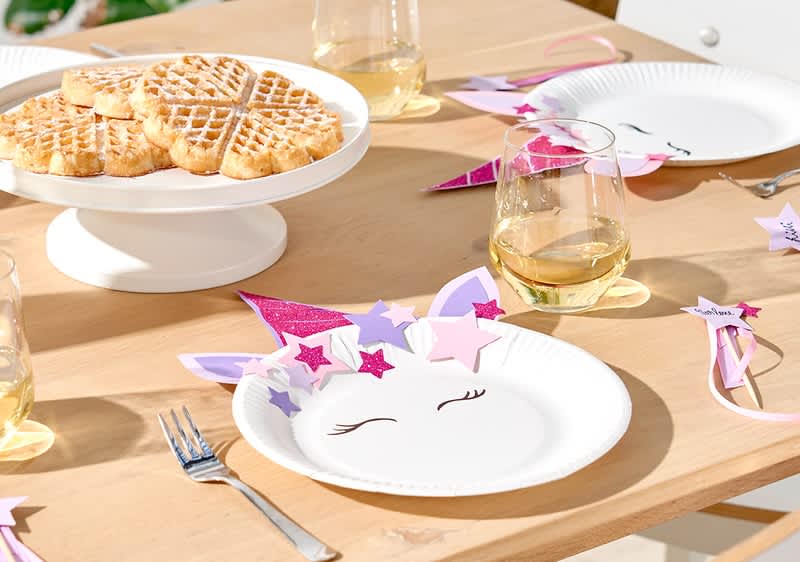 Einhorn Teller für den Kindergeburtstag