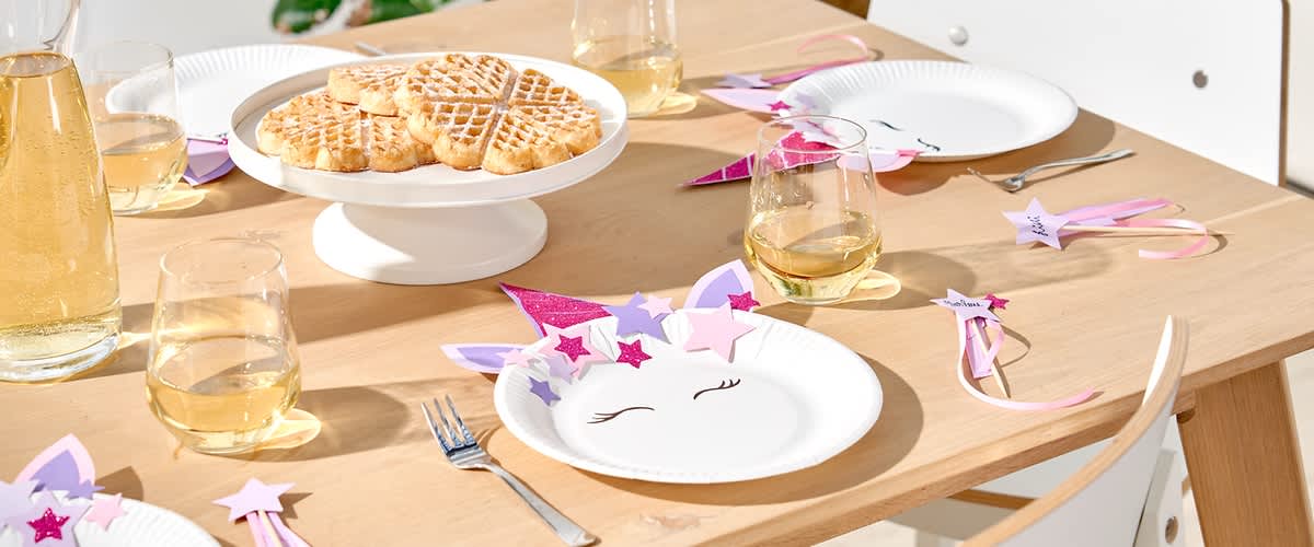 Einhorn Teller für den Kindergeburtstag