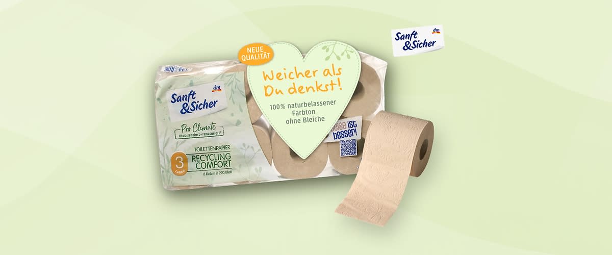 Sanft&Sicher: Premium Recycling-Toilettenpapier