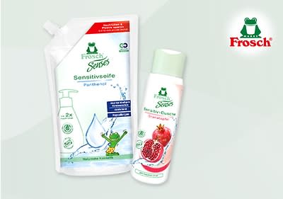 Hautschonendes Waschmittel & Duschgel von Frosch