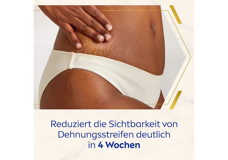 NIVEA Body Creme LUMINOUS630® reduziert die Sichtbarkeit von Dehnungsstreifen innerhalb von 4 Wochen.