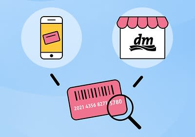 Guthabenkarte der Geschenkkarte online und im dm-Markt einlösbar