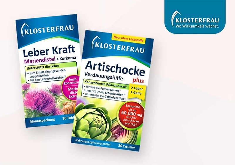 Zwei Packungen Klosterfrau-Nahrungsergänzungsmittel