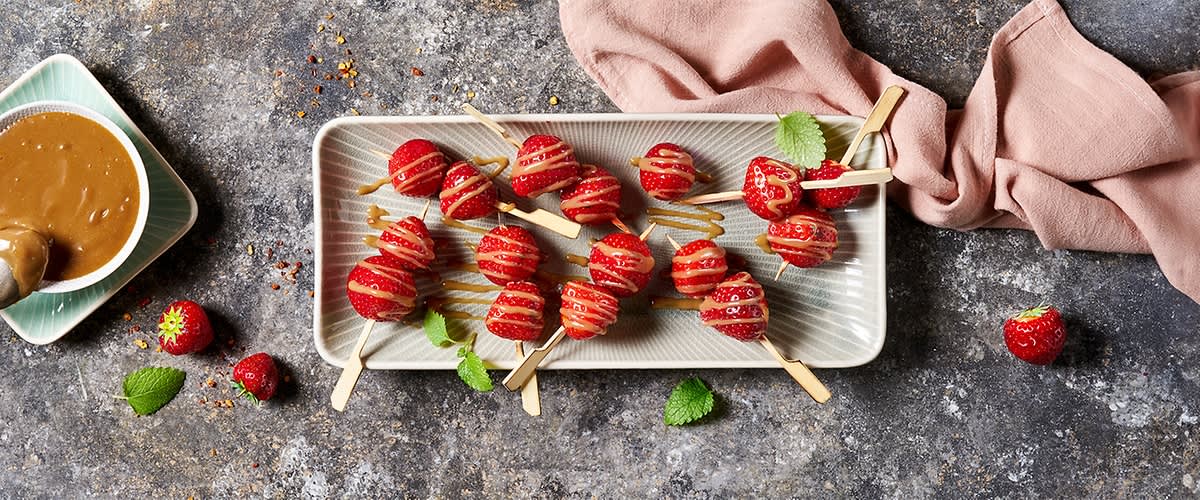 Gegrillte Erdbeerspieße