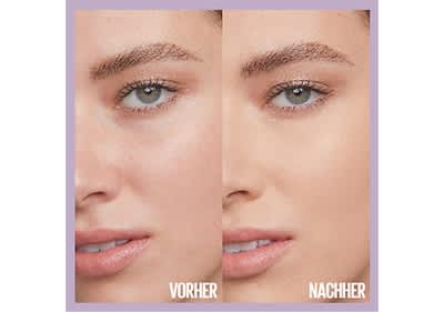 Vorher-Nachher-Vergleich mit der Matte Lumi Foundation