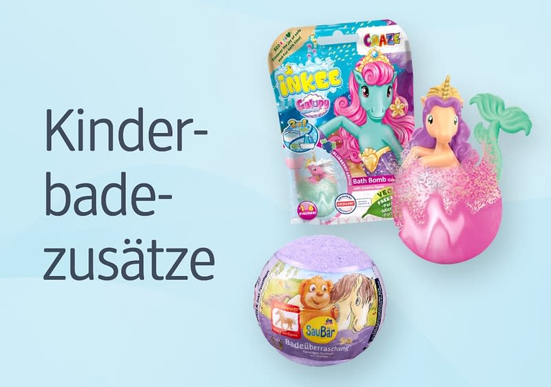 Kinderbadezusätze mit Einhorn und Bär