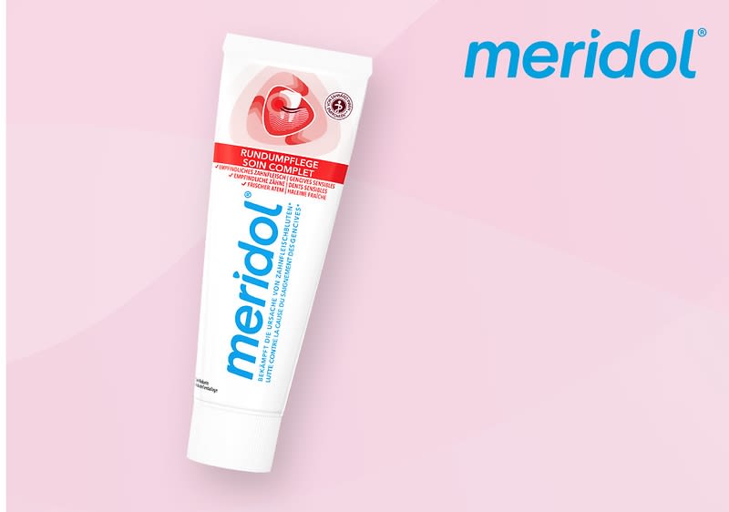 Zahnpasta und Verpackung von Meridol