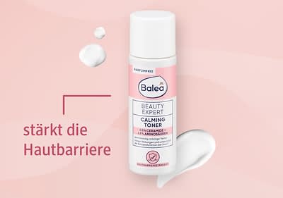 Balea Beruhigungstoner auf rosa Hintergrund
