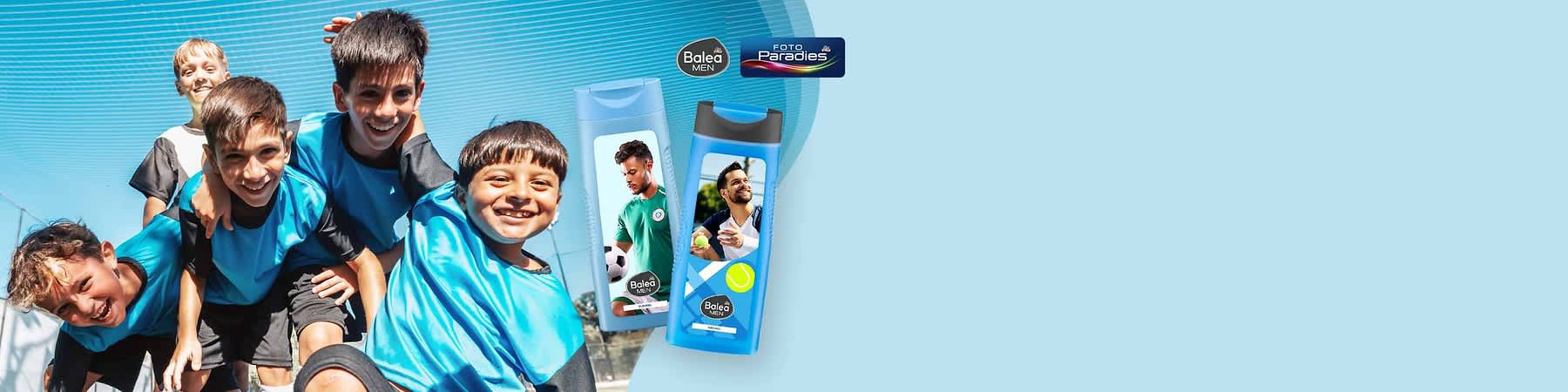 Kinder in Sportkleidung, Balea-Produkte