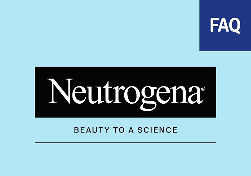 Neutrogena-Logo mit FAQ-Hinweis