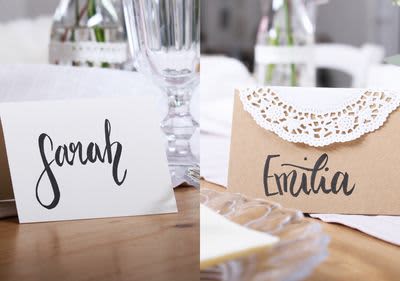 Tischkarten in zwei Designs – in Weiß & Natur