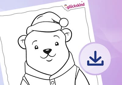 Ein Bär mit Weihnachtsmütze.