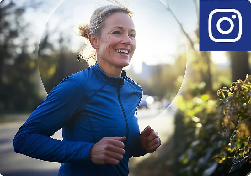 Frau joggt im Park
