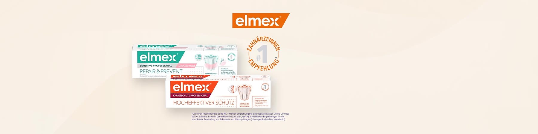 Das Sortiment von elmex bei dm