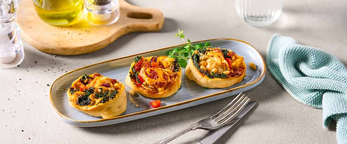 Pizzaschnecken mit Spinat