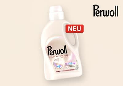 Perwoll Waschmittel Flasche mit Neu-Label
