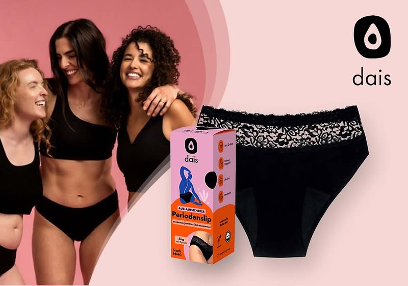 Frauen in Periodenslips, Produktverpackung