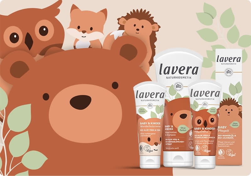 Lavera Babyprodukte mit Tiermotiven