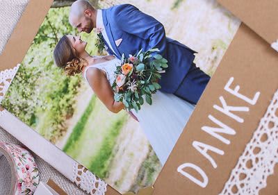 Danke-Karte für alle Gäste & Menschen, die nicht beim Jawort waren.