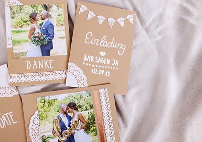 Save the Date-Karten und Hochzeitseinladungen sind gerne Teil einer Hochzeit.