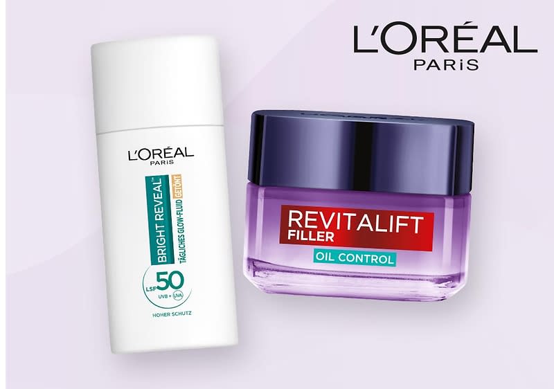 Zwei L'Oréal Paris Hautpflegeprodukte