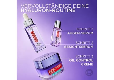 Hyaluron Routine aus Augenserum, Gesichtsserum und Creme