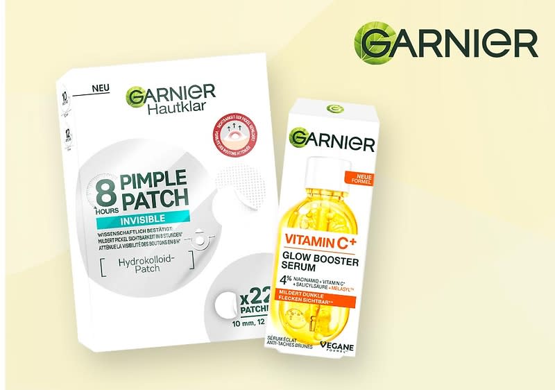 Zwei Garnier Hautpflegeprodukte nebeneinander