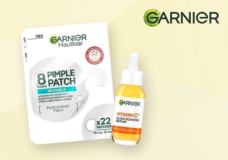 Zwei Garnier Hautpflegeprodukte nebeneinander