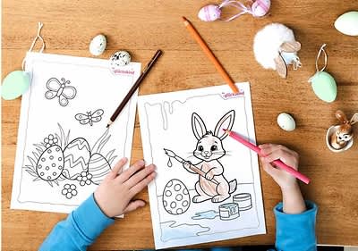 Ausmalbilder für Ostern mit Kindern malen