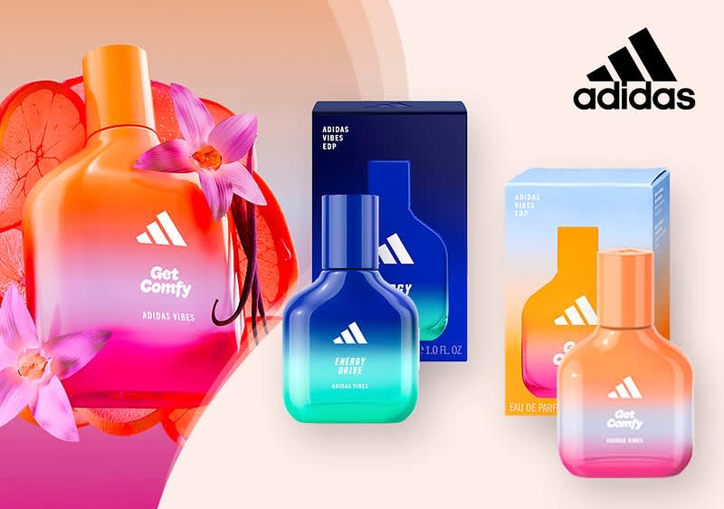 Adidas Parfümflaschen und Verpackungen
