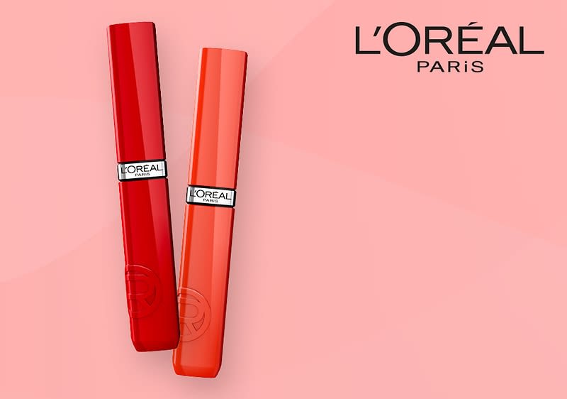 Zwei rote L'Oréal Lippenstifte geöffnet