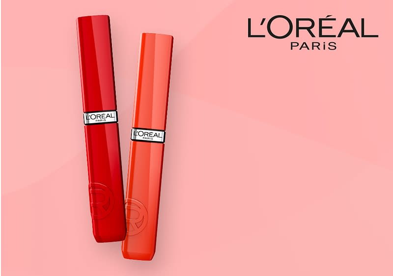 Zwei rote L'Oréal Lippenstifte geöffnet